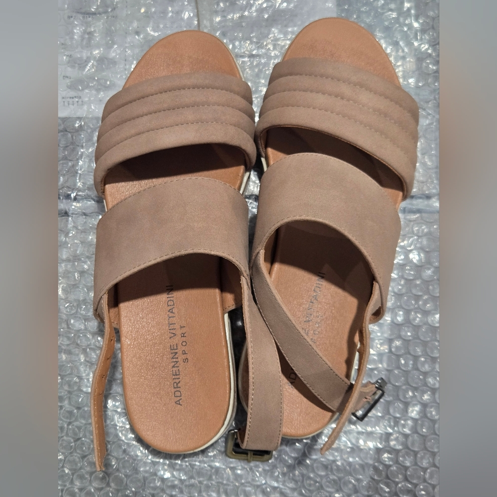 Adrienne Vittadini Sport Women's Beige Strap Sandals